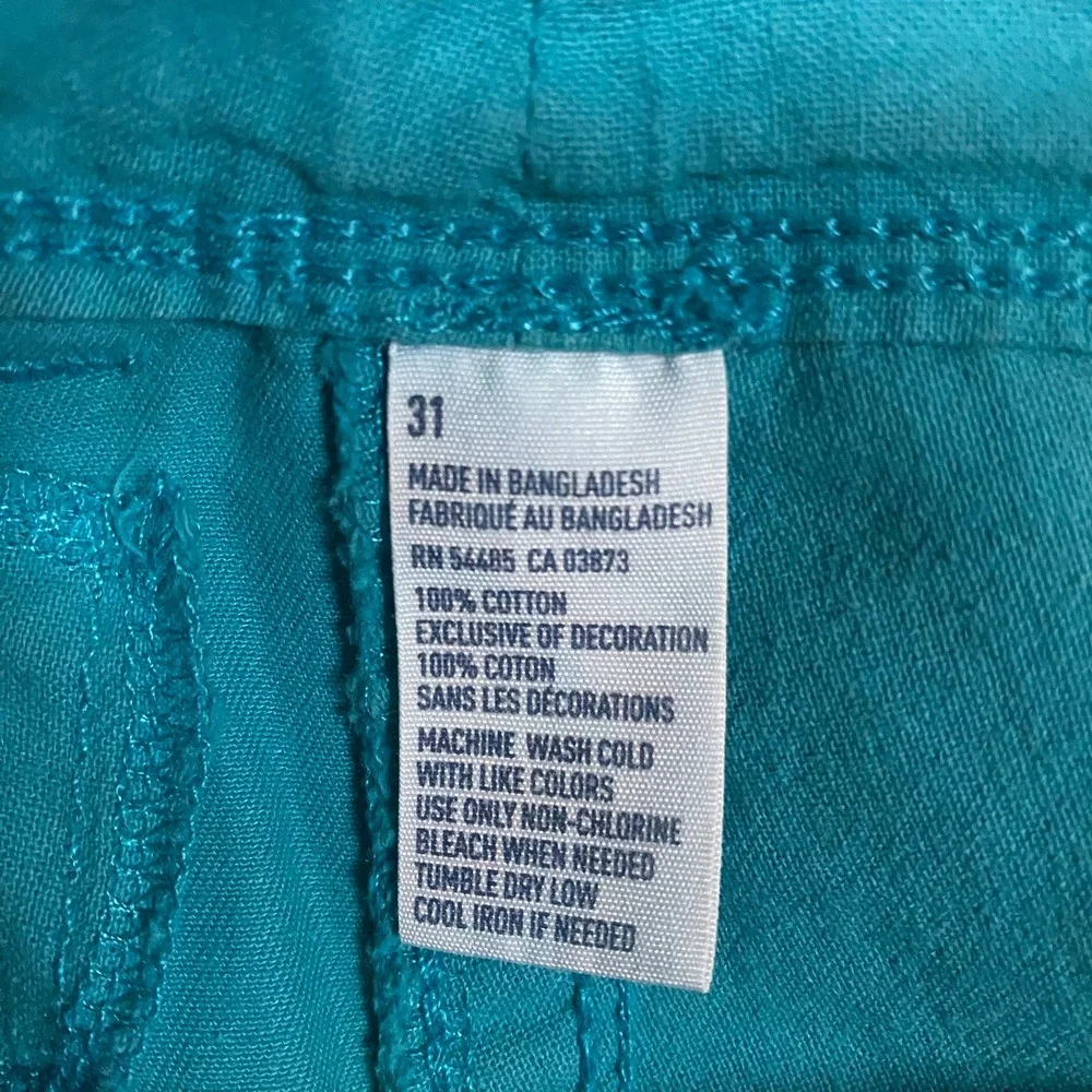 American Eagle Classic Cargo Shorts Mens 31 Teal Blue Cotton‎ Twill 3239-1046-05